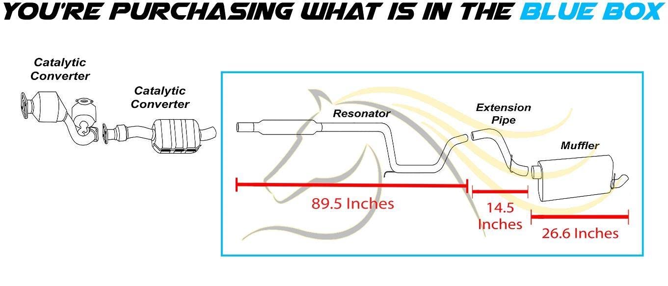 2000-2007 Ford Taurus and Mercury Sable 3.0L Exhaust Resonator, Extension Pipe and Muffler