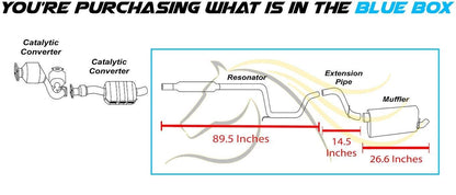2000-2007 Ford Taurus and Mercury Sable 3.0L Exhaust Resonator, Extension Pipe and Muffler