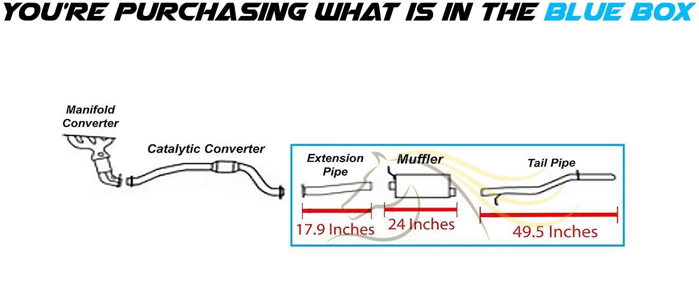 2004-2006 2.8L and 3.5L, 2007-2012 2.9L and 3.7L Chevy Colorado Exhaust Pipe, Muffler and Tail Pipe