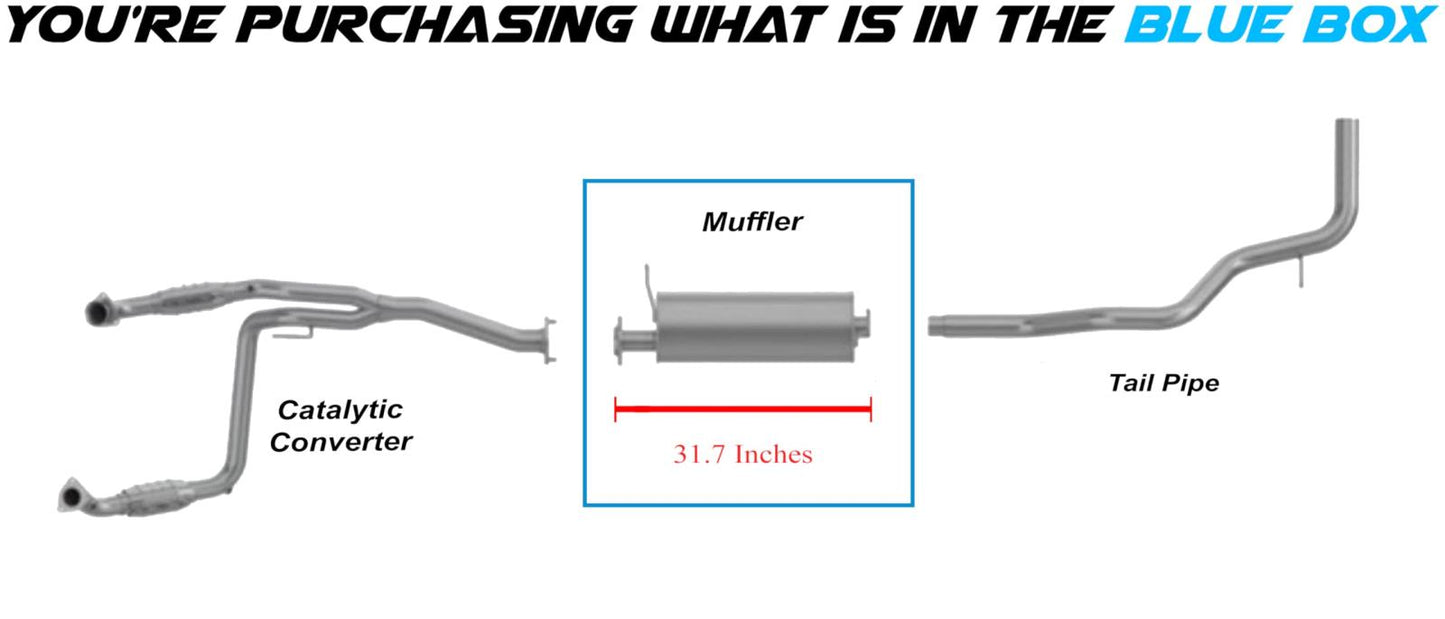 Exhaust Muffler for Chevrolet/GMC Express/Savana 1500 2003-2008 4.3L 5.3L | Express/Savana 2500 2003-2005 4.3L 5.3L