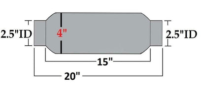 Stainless Steel Pair of 3" Straight Universal Glass Pack Resonator Muffler (3"ID/OD x 17"Long)