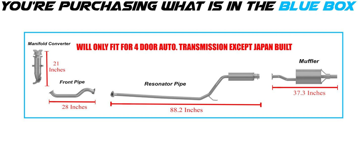 2006-2011 Honda Civic 1.8L Complete Exhaust System Kit with Catalytic