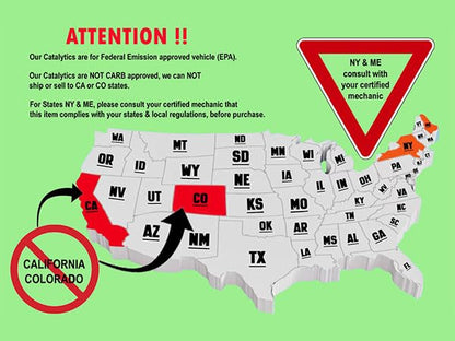 2005-2008 Toyota Corolla 1.8L Catalytic, Resonator Pipe, Muffler Complete Exhaust System Kit  with EPA-Approved