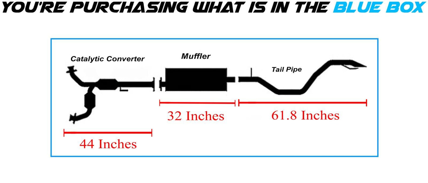 Catalytic Converter, Muffler and Tail Pipe for 2005-2009 Jeep Grand Cherokee and Commander 4.7L