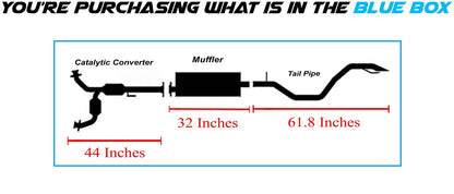 Catalytic Converter, Muffler and Tail Pipe for 2005-2009 Jeep Grand Cherokee and Commander 4.7L