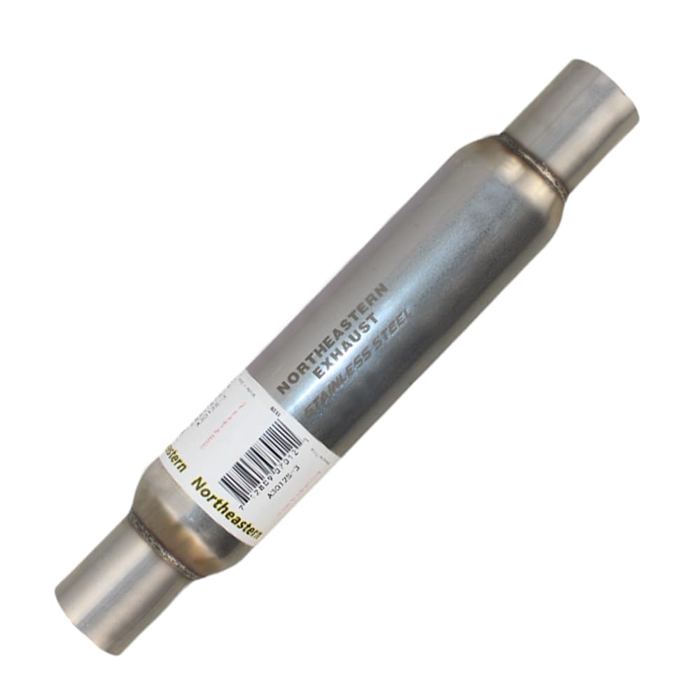 Colt Exhaust | Stainless Steel Universal Exhaust Glass Pack Muffler/Resonator (2" ID 2.12 "OD x 17" Long) | Automotive Replacement Part