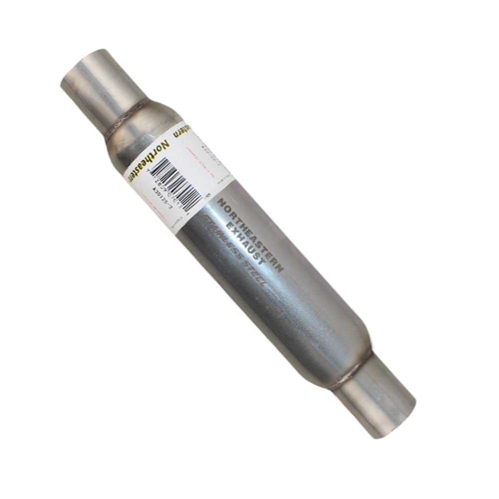 Colt Exhaust | Stainless Steel Universal Exhaust Glass Pack Muffler/Resonator (2" ID 2.12 "OD x 17" Long) | Automotive Replacement Part