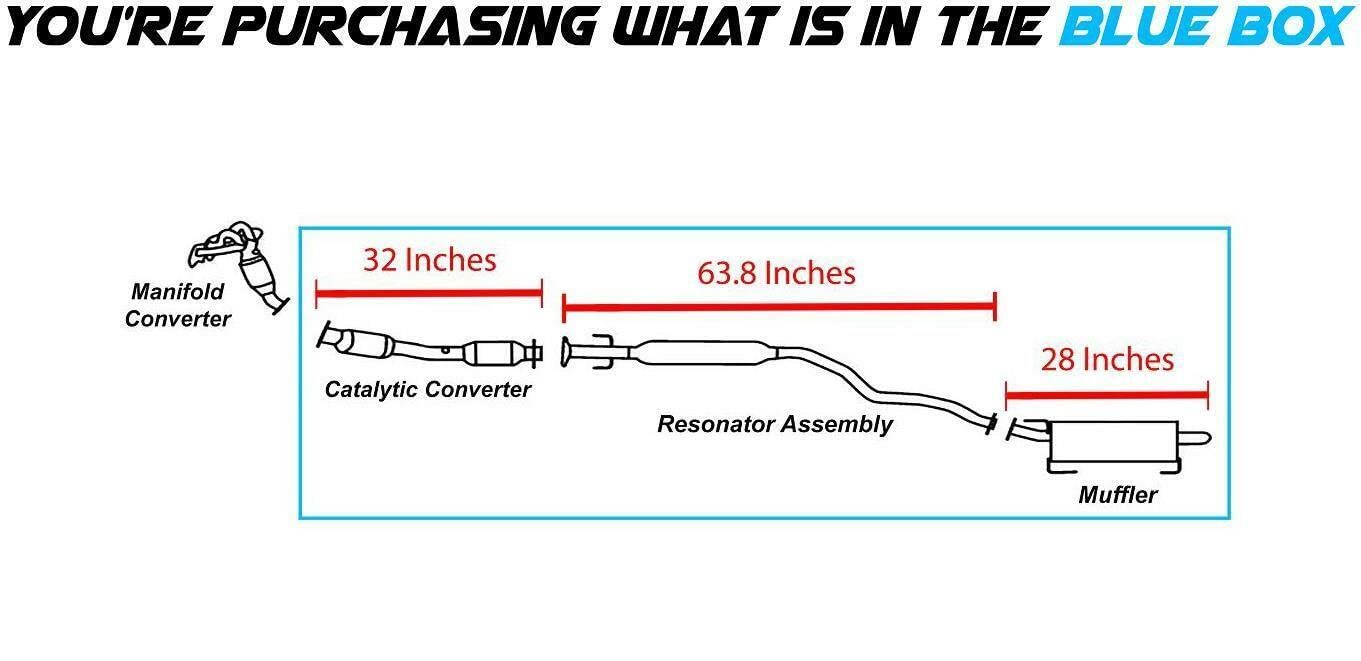 2007-2011 Nissan Versa 1.8L Exhaust Catalytic, Resonator and Muffler Exhaust System Kit