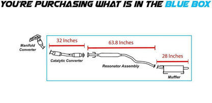 2007-2011 Nissan Versa 1.8L Exhaust Catalytic, Resonator and Muffler Exhaust System Kit