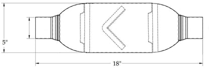 Colt Exhaust | Single Chamber Universal Fit Round Exhaust Mufflers (2.25" ID/OD 18"Long) | Pack of 2 | Automotive Replacement Part