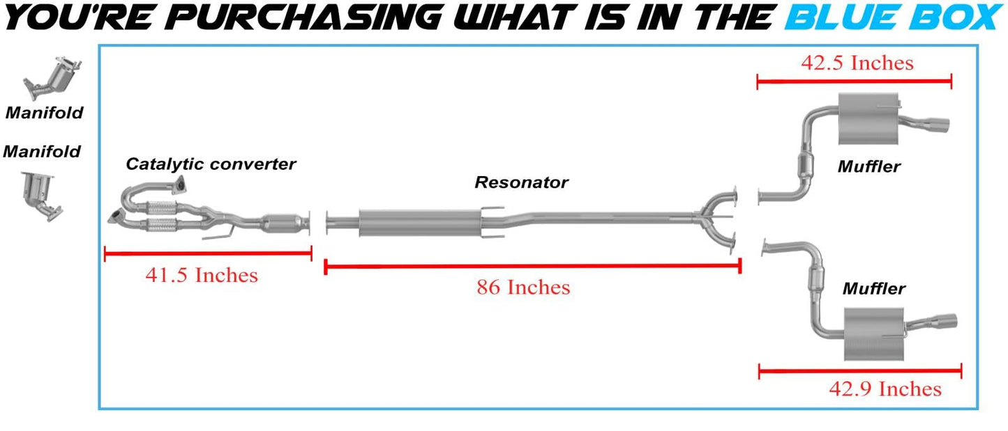 2009-2014 Nissan Maxima 3.5L and 2016-2019 Nissan Maxima 3.5L Exhaust System with Catalytic Converter | EPA Approved
