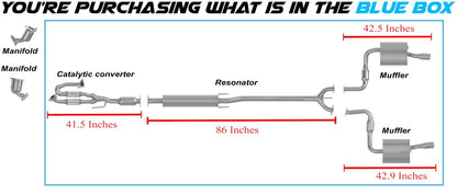 2009-2014 Nissan Maxima 3.5L and 2016-2019 Nissan Maxima 3.5L Exhaust System with Catalytic Converter | EPA Approved