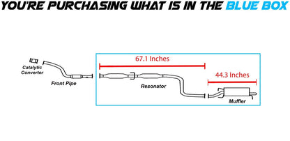 2004-2008 Chevy  Aveo 1.6L Resonator Pipe and Muffler Exhaust