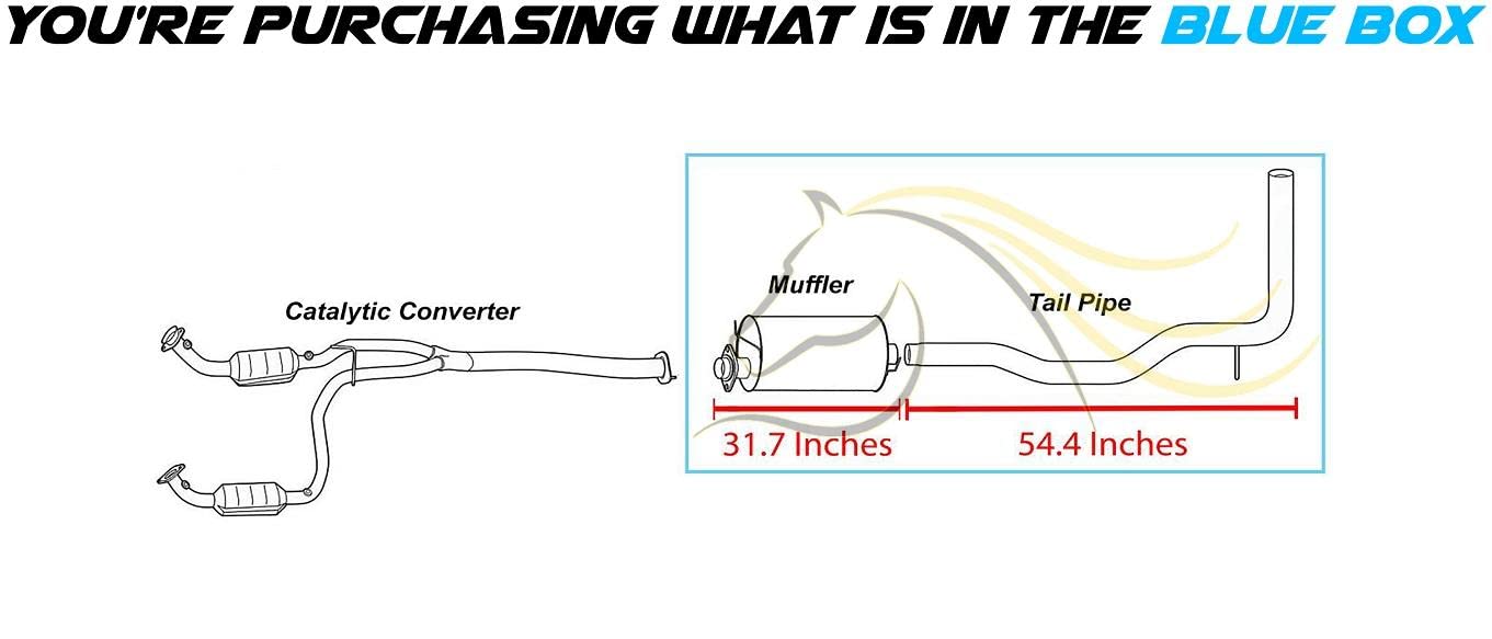 2003-2008 Chevy Express and GMC Savana 4.3L 5.3L Exhaust Muffler and Tail Pipe