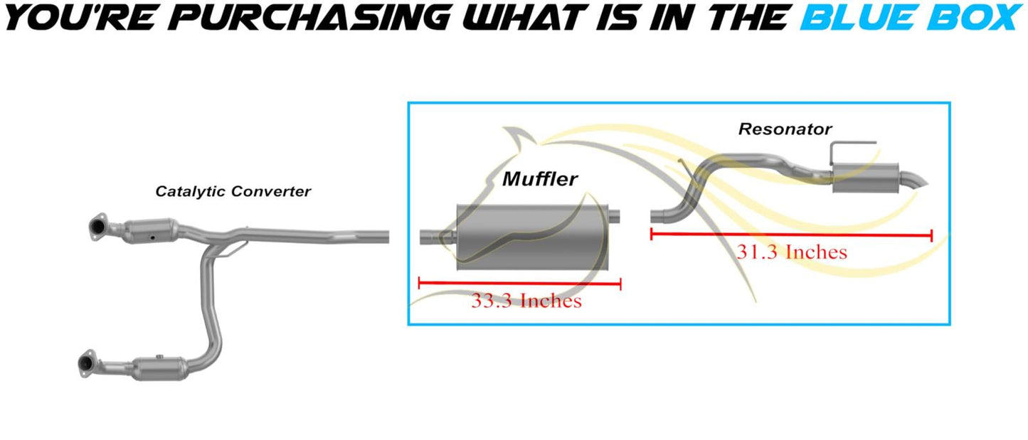 2008-2012 Jeep Liberty 3.7L Exhaust Resonator Pipe and Muffler