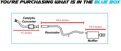 1999-2002 Chevy Cavalier 2.2L and 1999-2002 Pontiac Sunfire 2.2L Complete Exhaust System Kit with EPA Approved Catalytic