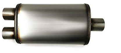 Universal Exhaust Muffler - 2.25"ID Center / 2.25" ID Dual Outlets Reversible