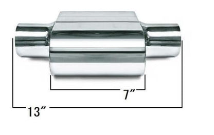 (2.5" ID/OD x 13" Long)  Universal Single Chamber Performance Exhaust Race Center Muffler - Pack of 1
