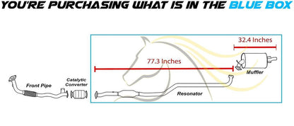 Resonator and Muffler Exhaust for 1995-1997 Toyota Corolla and Geo Prizm 1.8L 1.6L