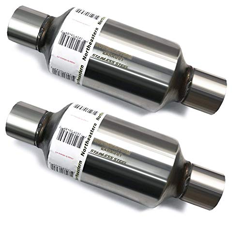 3 Inch ID/OD, 18 Inch Long Pair of Single Chamber Performance Race Round Universal Mufflers