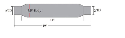 Universal Glasspack Exhaust Muffler Resonator - (2" ID/OD x 19" Long)