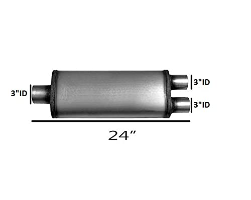 Colt Exhaust | Stainless Steel Performance Universal Max Flow Muffler 3" Single 3" Dual/Reversible | Automotive Replacement Part