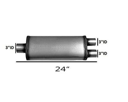 Colt Exhaust | Stainless Steel Performance Universal Max Flow Muffler 3" Single 3" Dual/Reversible | Automotive Replacement Part