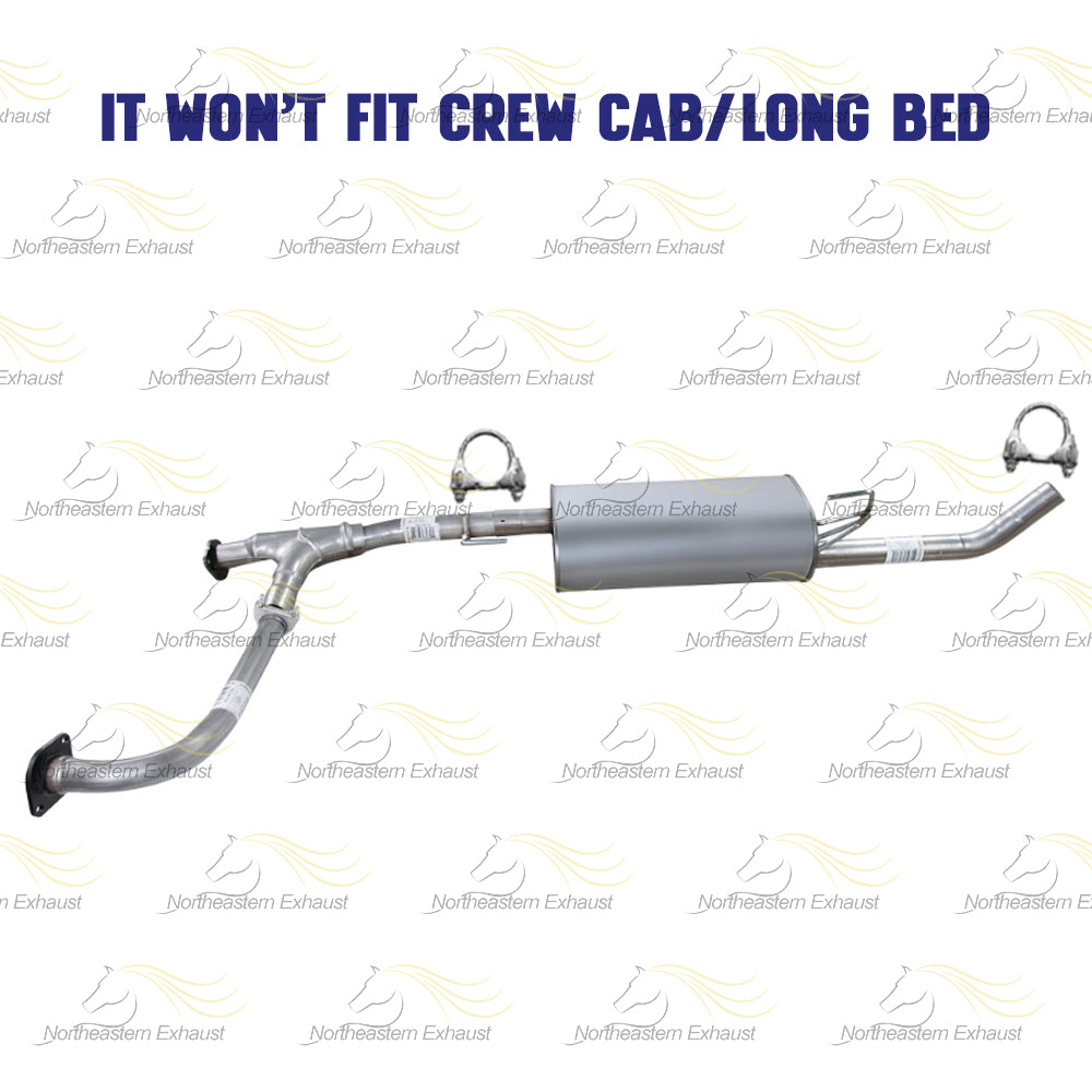 2005-2019 Nissan Frontier 4.0L Exhaust Pipes and Muffler | Extended Cab and Crew Cab short bed only (59.5in bed) (125.9in WB)