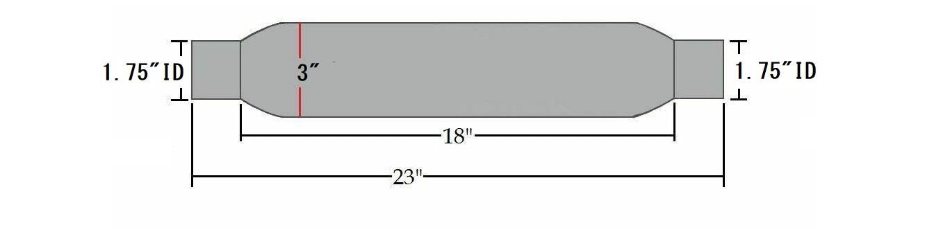 Universal Glass Pack Muffler Resonator 1.75" ID