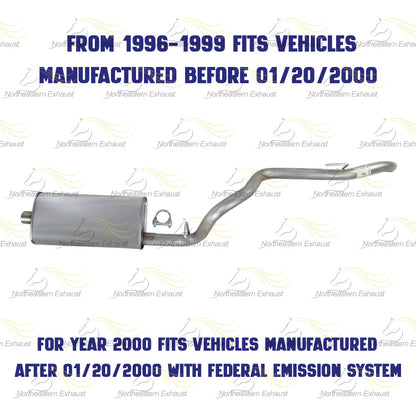 1996-1999 Jeep Cherokee 4.0L/2.5L Exhaust Muffler and Tail Pipe