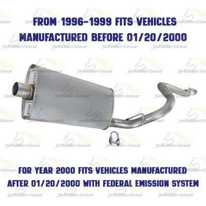 1996-1999 Jeep Cherokee 4.0L/2.5L Exhaust Muffler and Tail Pipe
