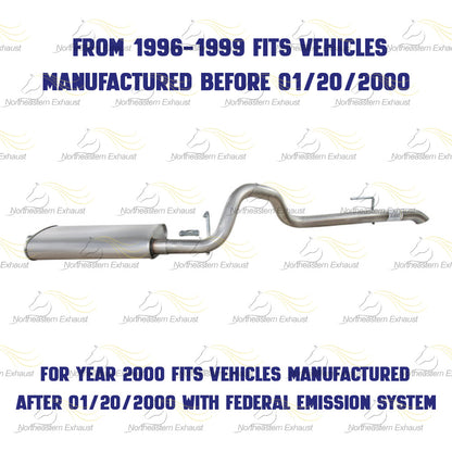 1996-1999 Jeep Cherokee 4.0L/2.5L Exhaust Muffler and Tail Pipe