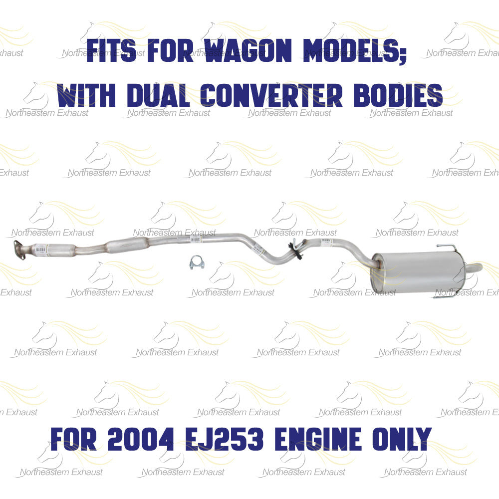 2000-2004 Subaru Legacy 2.5L Resonator and Muffler Exhaust System - Wagon Only