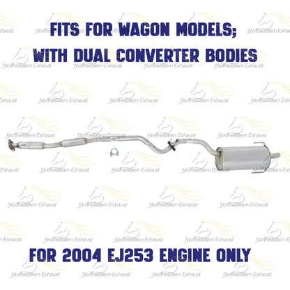 2000-2004 Subaru Legacy 2.5L Resonator and Muffler Exhaust System - Wagon Only