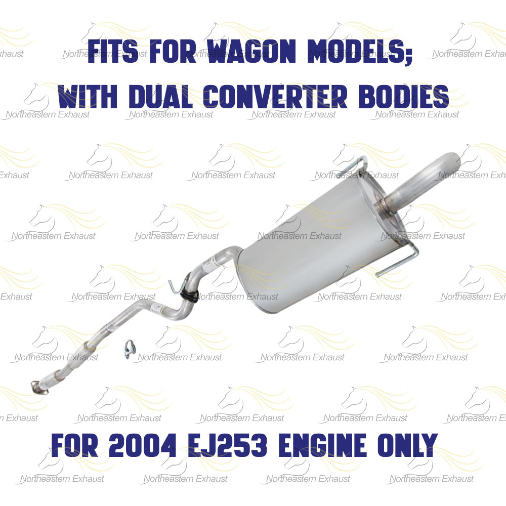 2000-2004 Subaru Legacy 2.5L Resonator and Muffler Exhaust System - Wagon Only