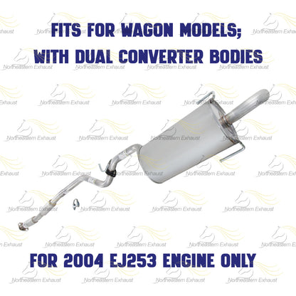 2000-2004 Subaru Legacy 2.5L Resonator and Muffler Exhaust System - Wagon Only