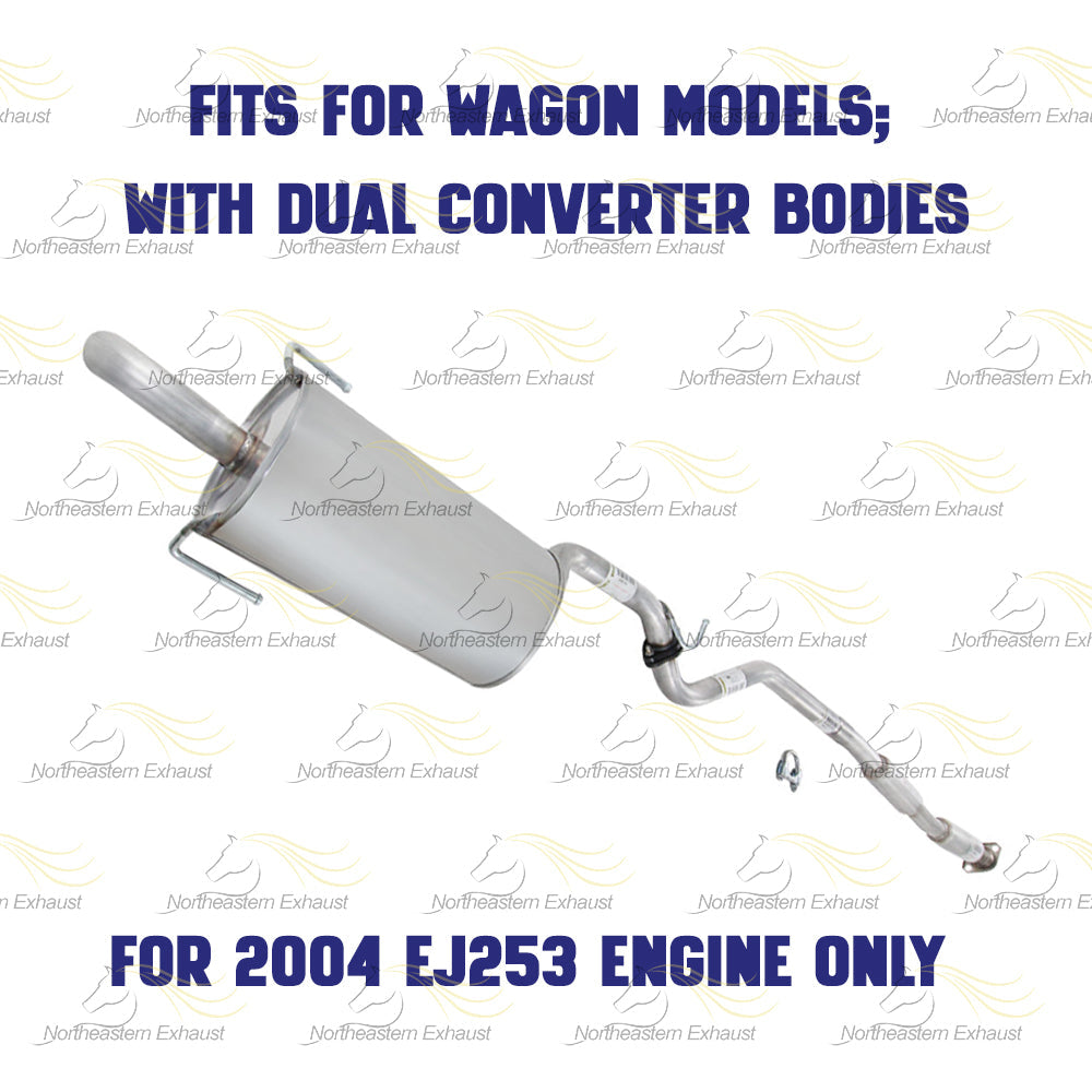 2000-2004 Subaru Legacy 2.5L Resonator and Muffler Exhaust System - Wagon Only