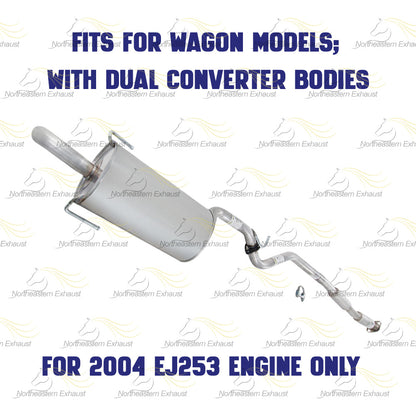 2000-2004 Subaru Legacy 2.5L Resonator and Muffler Exhaust System - Wagon Only