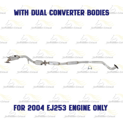 2000-2004 Subaru Legacy 2.5L Catalytic Converter and Resonator Pipe Exhaust System