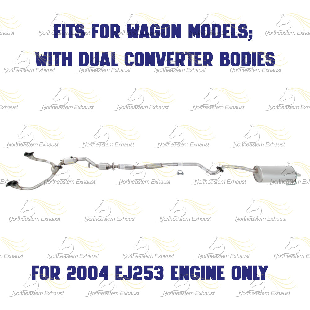 2000-2004 Subaru Legacy 2.5L Complete Exhaust System with Catalytic - For Wagon