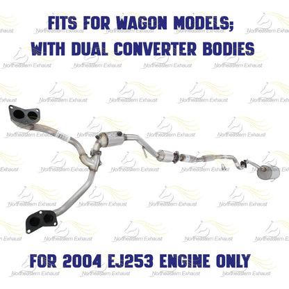 2000-2004 Subaru Legacy 2.5L Complete Exhaust System with Catalytic - For Wagon