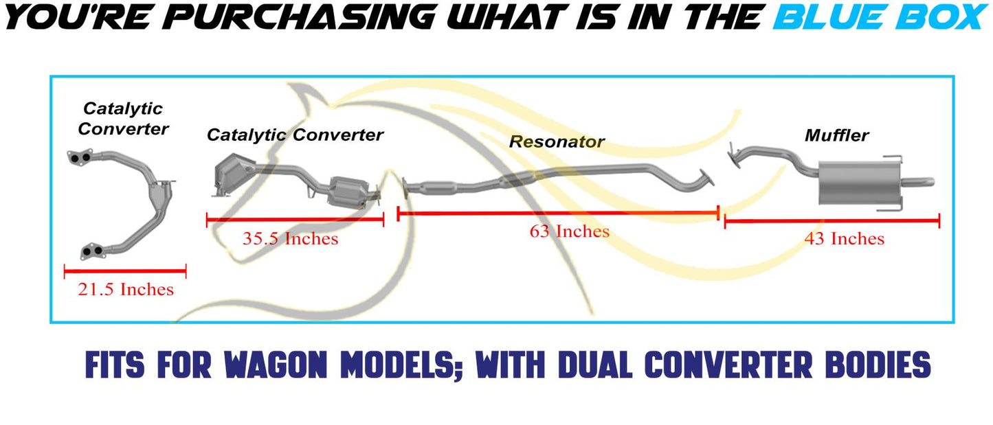 2000 Subaru Outback 2.5L Complete Exhaust System with Catalytic - For Wagon