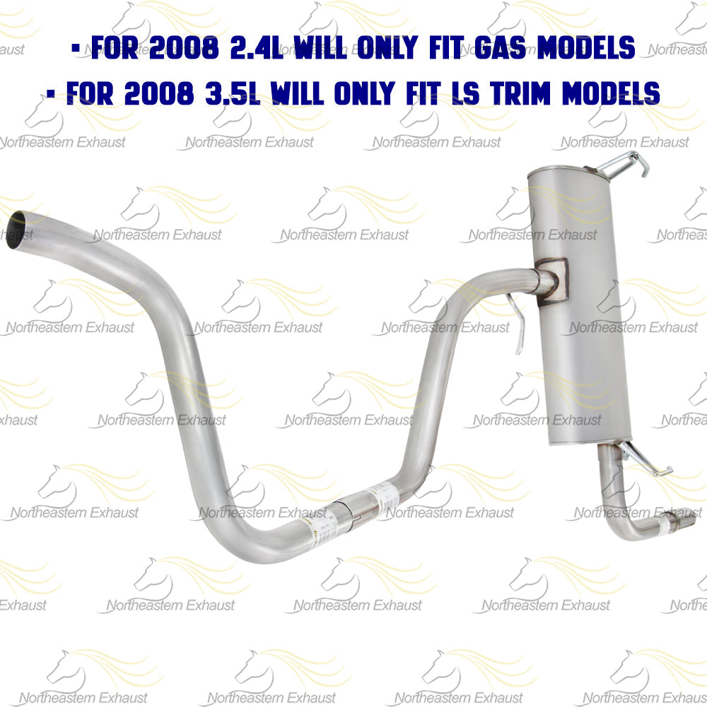 Intermediate Pipe, Muffler and Tail Pipe for 2008-2012 Chevy Malibu 2.4L and 2008-2010 Malibu 3.5L