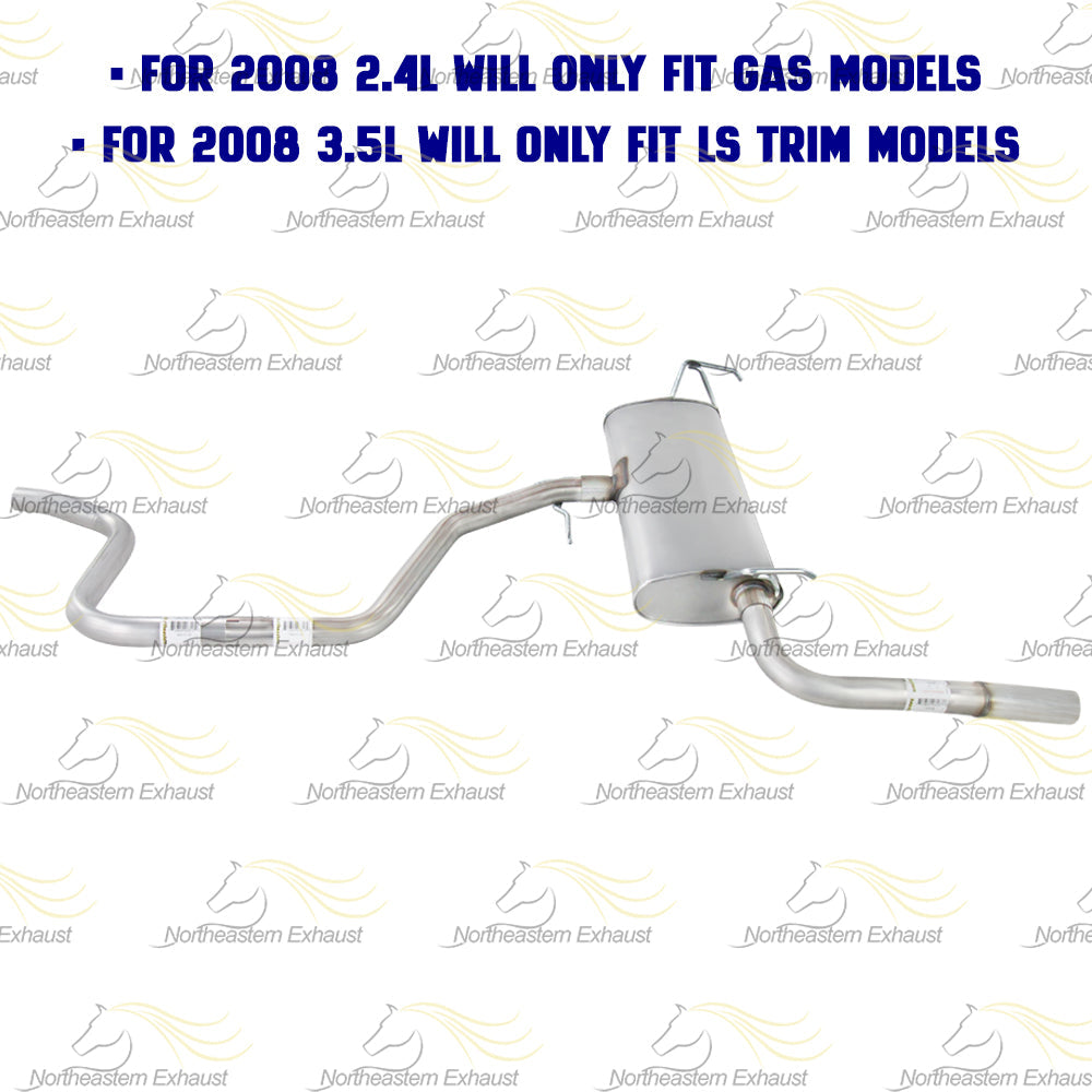 Intermediate Pipe, Muffler and Tail Pipe for 2008-2012 Chevy Malibu 2.4L and 2008-2010 Malibu 3.5L