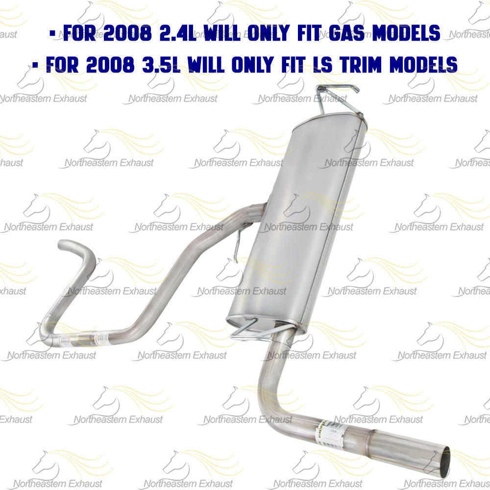 Intermediate Pipe, Muffler and Tail Pipe for 2008-2012 Chevy Malibu 2.4L and 2008-2010 Malibu 3.5L