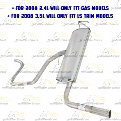 Intermediate Pipe, Muffler and Tail Pipe for 2008-2012 Chevy Malibu 2.4L and 2008-2010 Malibu 3.5L