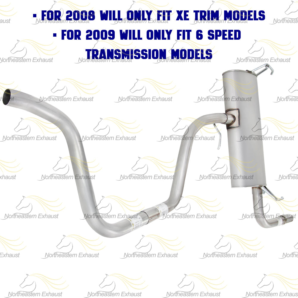 2008-2009 Saturn Aura 2.4L Intermediate Pipe, Muffler and Tail Pipe Exhaust System