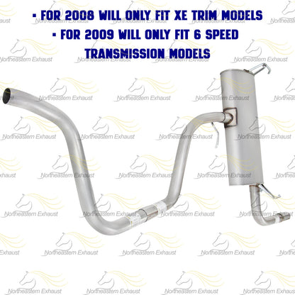 2008-2009 Saturn Aura 2.4L Intermediate Pipe, Muffler and Tail Pipe Exhaust System