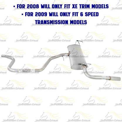 2008-2009 Saturn Aura 2.4L Intermediate Pipe, Muffler and Tail Pipe Exhaust System