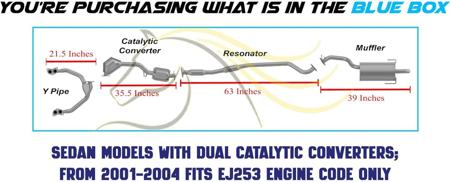 2000-2004 Subaru Outback 2.5L Complete Exhaust System w/ EPA Approved Catalytic